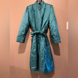 Vintage Turquoise Cambridge Raincoat and Matching Belt Size 10